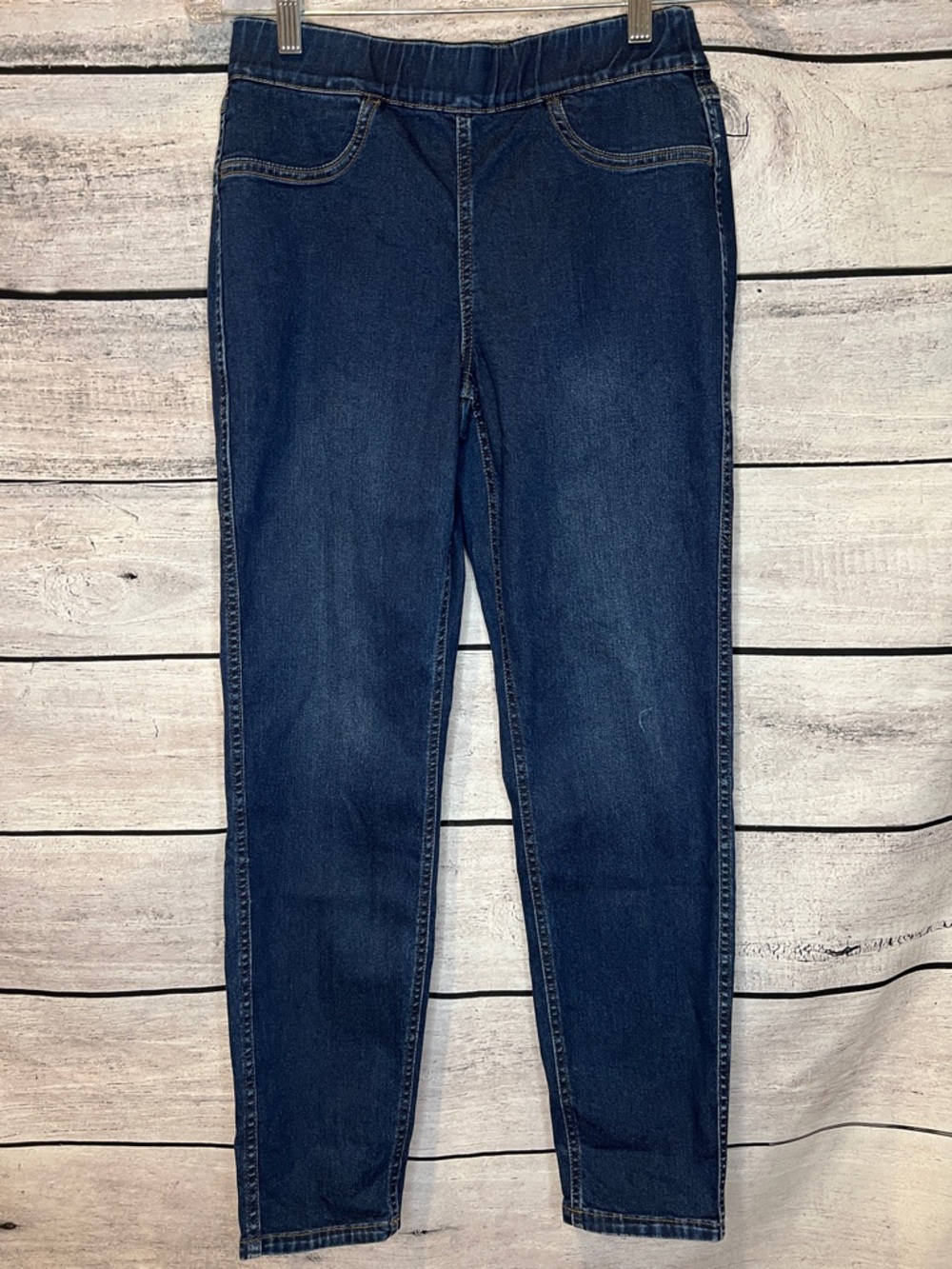 FDJ Reversible Pull-on Slim Ankle Jeans Dark Blue & Houndstooth Size 6